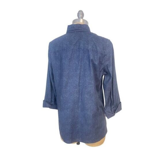 Chico's No-Iron Stretch Flower Print Tunic Blouse Top 0.5 size 4 6 - Picture 5 of 7